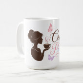 Farbenfroher Kaffeebecher mit dem Coffee Pretty-Lo Kaffeetasse (Vorderseite Links)
