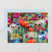 Farbenfroher Kaktusgarten Postkarte (Vorne/Hinten)