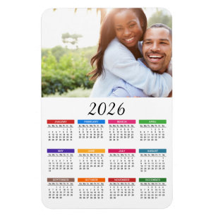 Farbenfroher Kalender 2026 mit Ihrem Foto Magnet