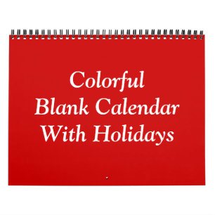 Farbenfroher Kalender mit Feiertagen