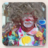 Farbenfroher Karneval Clown Abstrakter Impressioni Untersetzer (Vorderseite)