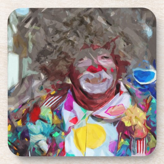 Farbenfroher Karneval Clown Abstrakter Impressioni Untersetzer (Vorderseite)