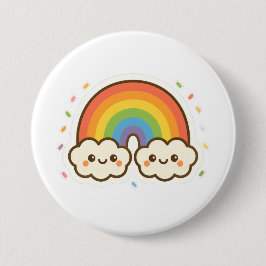 Farbenfroher Kawaii-Regenbogenpride Button
