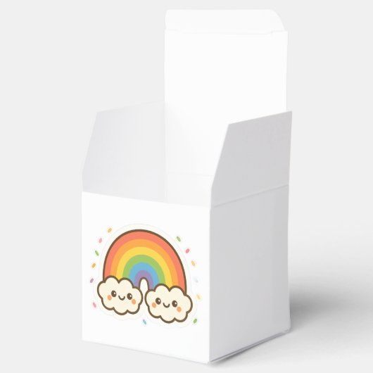 Farbenfroher Kawaii-Regenbogenpride Geschenkschachtel (Geöffnet)
