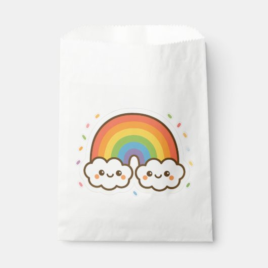Farbenfroher Kawaii-Regenbogenpride Geschenktütchen (Vorderseite)