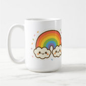 Farbenfroher Kawaii-Regenbogenpride Kaffeetasse (Links)