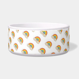 Farbenfroher Kawaii-Regenbogenpride Napf
