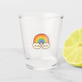 Farbenfroher Kawaii-Regenbogenpride Schnapsglas (Vorderseite)