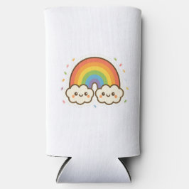 Farbenfroher Kawaii-Regenbogenpride Selters Dosenkühler