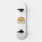 Farbenfroher Kawaii-Regenbogenpride Skateboard (Vorderseite)