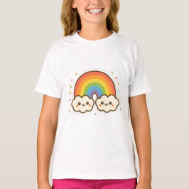 Farbenfroher Kawaii-Regenbogenpride T-Shirt