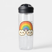 Farbenfroher Kawaii-Regenbogenpride Trinkflasche (Vorderseite)