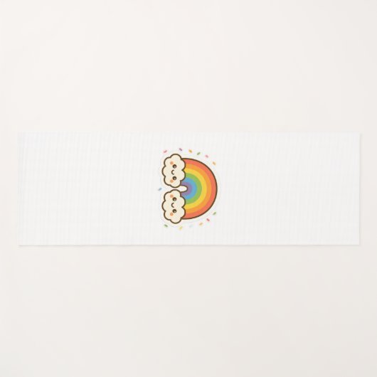 Farbenfroher Kawaii-Regenbogenpride Yogamatte (Vorderseite (Horizontal))