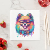 Farbenfroher Kawaii Spitz Hipster Serviette (Beispiel)