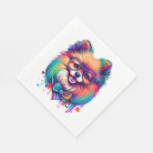 Farbenfroher Kawaii Spitz Hipster Serviette (Ecke)