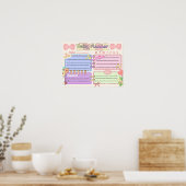 farbenfroher kawaii Tagesplaner Poster (Küche)