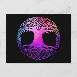 Farbenfroher Keltenbaum des Lebens Postkarte