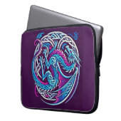 Farbenfroher keltischer Drache Laptopschutzhülle (Vorderseite Links)