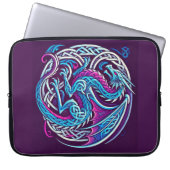 Farbenfroher keltischer Drache Laptopschutzhülle (Vorderseite)