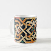 "Farbenfroher keltischer Knoten" Kaffeetasse (Vorderseite Links)