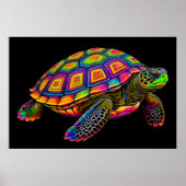 Farbenfroher Khalk Zeichnend Meeresschildkröte II Poster (Vorne)