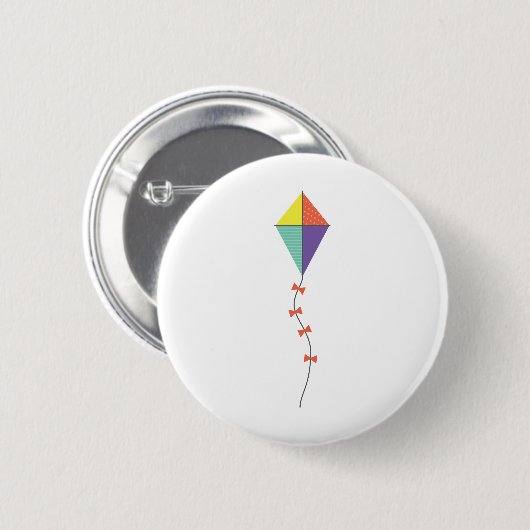 farbenfroher Kite Button (Vorne & Hinten)
