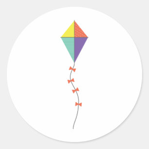 farbenfroher Kite Runder Aufkleber