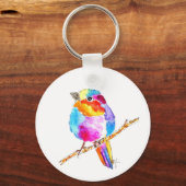 Farbenfroher kleiner Vogel Schlüsselanhänger (Vorderseite)