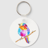 Farbenfroher kleiner Vogel Schlüsselanhänger (Rückseite)