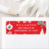 Farbenfroher Knochen, Paw Print, Schneeflocken Mus (Insitu)