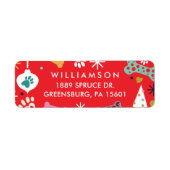 Farbenfroher Knochen, Paw Print, Schneeflocken Mus (Vorne)