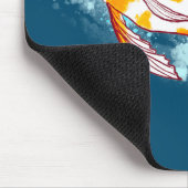 Farbenfroher Koi-Fisch in blauer Illustrationsmous Mousepad (Ecke)