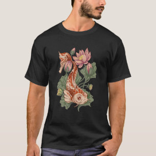 Farbenfroher Koi Fisch Realistisch floraler Koi Fi T-Shirt