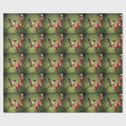 Farbenfroher Kolibri Geschenkpapier (Flach)