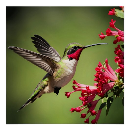 Farbenfroher Kolibri Poster (Vorderseite)