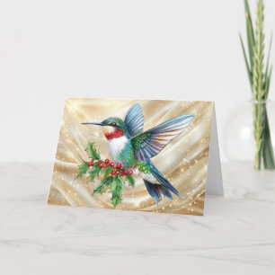 Farbenfroher Kolibri-Weihnachten Feiertagskarte