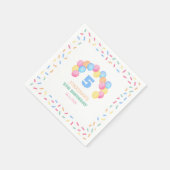 Farbenfroher Konfetti-Rahmen-Ballonbogen Geburtsta Serviette (Ecke)