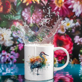 Farbenfroher Kran im Wasser stehend Kaffeetasse