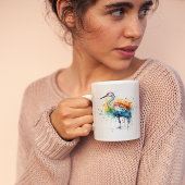 Farbenfroher Kran im Wasser stehend Kaffeetasse