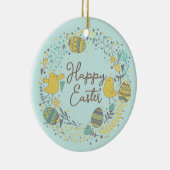 Farbenfroher Kraut von fröhlichen Hühnereiern und Keramik Ornament (Rechts)