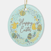 Farbenfroher Kraut von fröhlichen Hühnereiern und Keramik Ornament (Links)