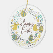 Farbenfroher Kraut von fröhlichen Hühnereiern und Keramik Ornament (Links)