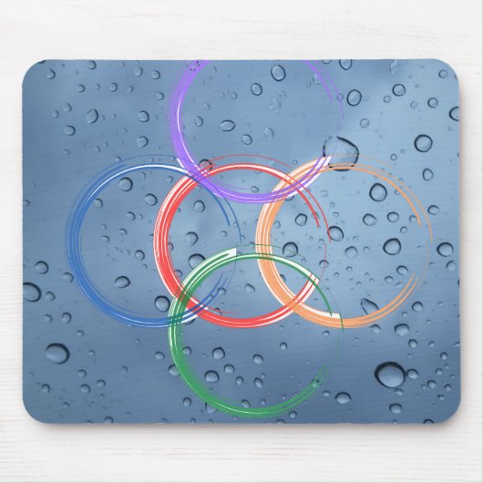 farbenfroher Kreis mit Wassertropfen Mousepad (Vorne)