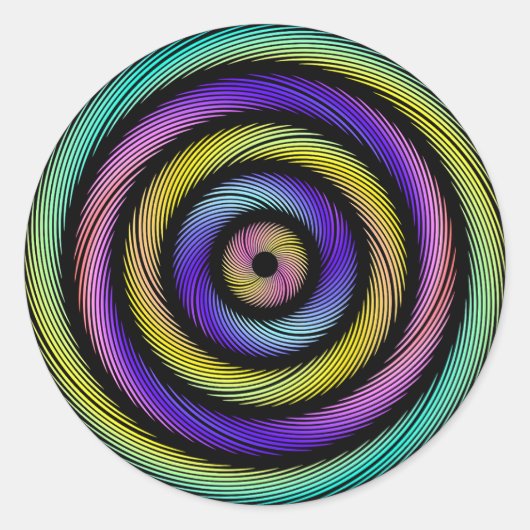 farbenfroher Kreis von Wimpern Runder Aufkleber (Vorderseite)