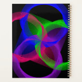 Farbenfroher kreisförmiger geometrischer Spiralpla Planer (Rückseite)