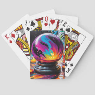 Farbenfroher Kristallball Spielkarten