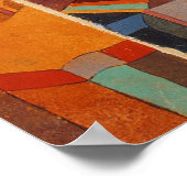 Farbenfroher Kubismus Abstrakt Tempelgärten von Pa Poster (Ecke)