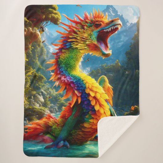 Farbenfroher Künstlerdrache Sherpadecke (Vorderseite)