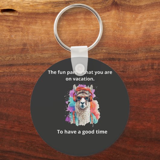 "Farbenfroher Lama in einer spielerisch, fernab In Schlüsselanhänger (Vorderseite)