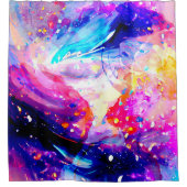 farbenfroher, lebendiger Regenbogen abstrakt Duschvorhang (Vorderseite)